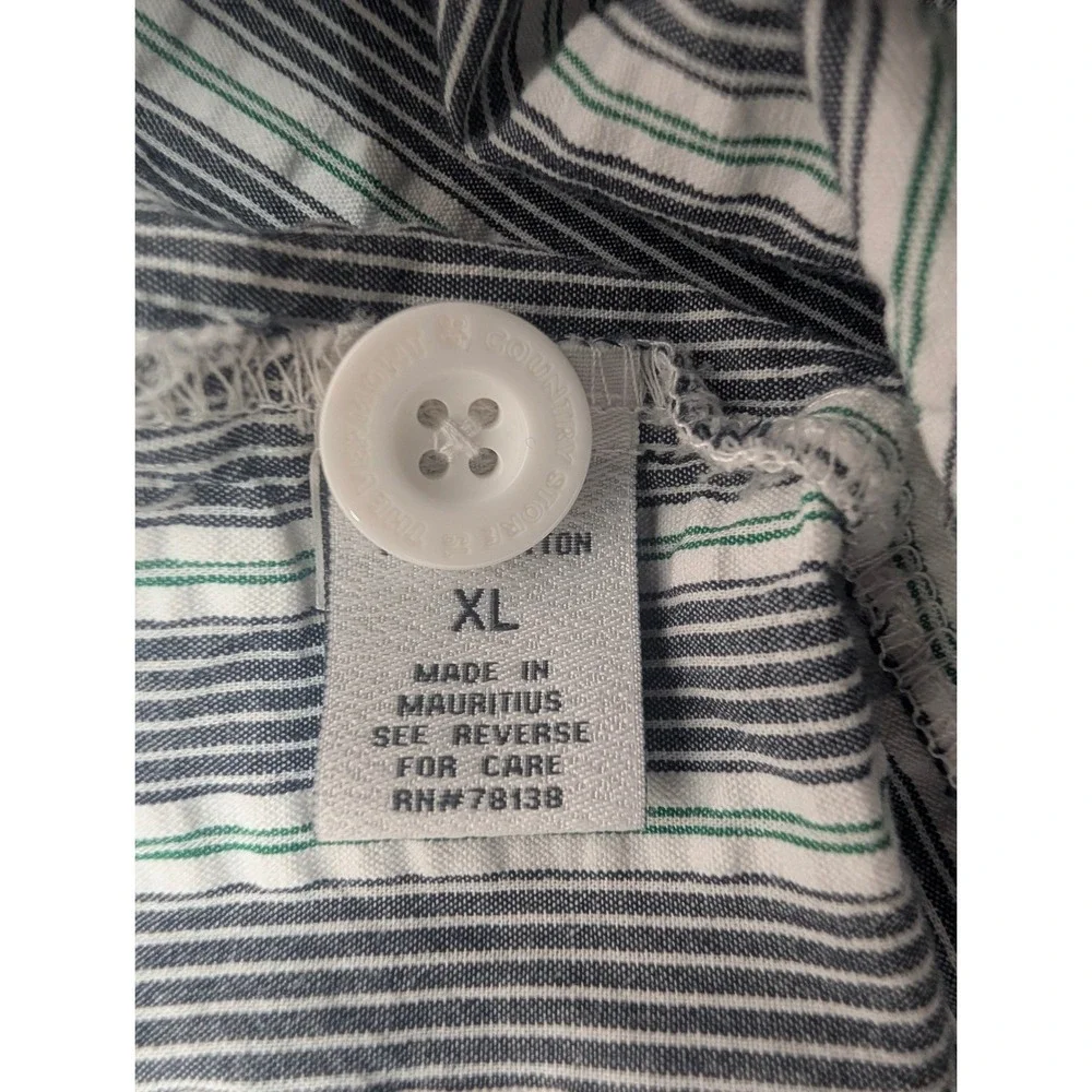 The Vermont‎ Country Store Men's Seersucker Striped Nightshirt Size XL Cotton